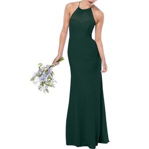 Wtoo Style 303 Hunter Green Chiffon Halter Gown